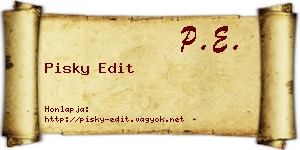 Pisky Edit névjegykártya